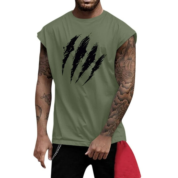 Yiaimeir Men's Sleeveless Casual Graphic Tank Tops Pink Crew Neck Soft Cotton Stylish Summer Top,Size S-3XL