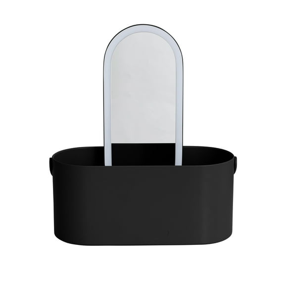 Thinkspace Beauty Storage Organizer with LED Mirror, Black