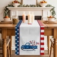 thumbnail image 2 of Table Runner 72 Inches Long for Kitchen Dining, 4th of July Dresser Scarf Farmhouse, Dining Table Decorations for Wedding/Parties, Flag Day Gnomes Truck Star Flag Firework 13 x 72 In, 2 of 8