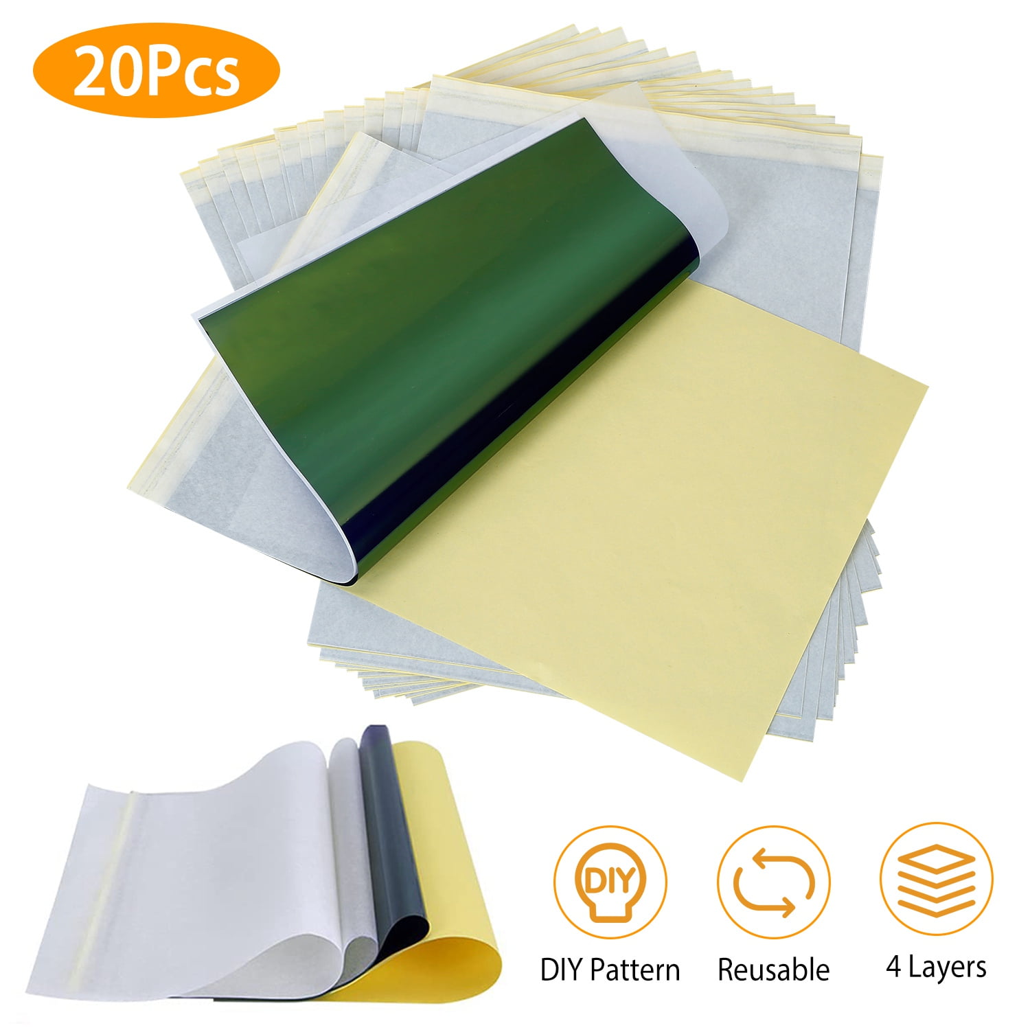  30PCS Tattoo Transfer Paper, Tattoo Template Transfer Paper,  Thermal Template Paper, tracing Paper, Tattoo Transfer Paper, which can be  Used for Thermal photocopiers or Freehand, Hand-Painted, etc