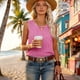 thumbnail image 5 of Camisas Y Tops de Verano de Mujer Cuello Redondo sin Mangas Camisa Cuadrada Top de Mujer Casual, 5 of 9