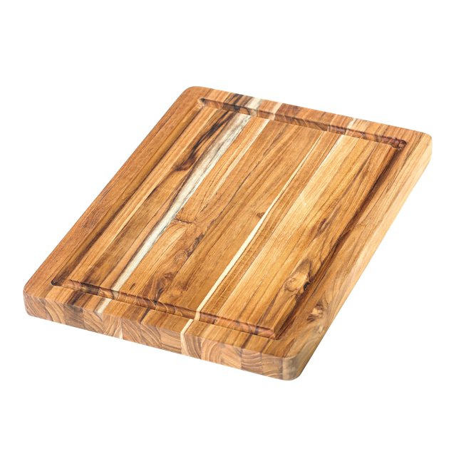 Tabla de cortar Teakhaus de madera pequeña con ranura para zumo, 35 x 25 cm