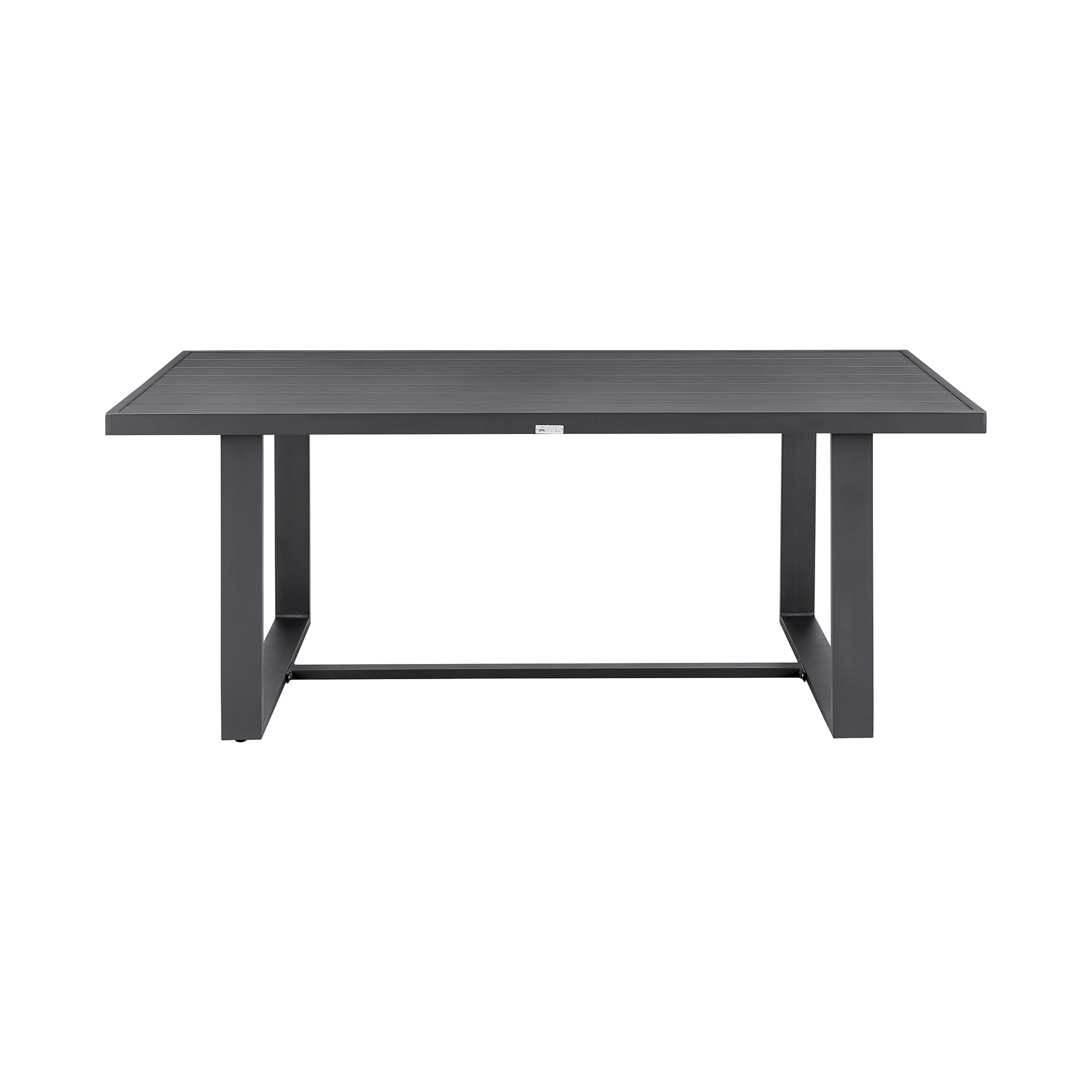Argiope Outdoor Patio 7-Piece Dining Table Set in Aluminum with Grey Cushions Armen Living