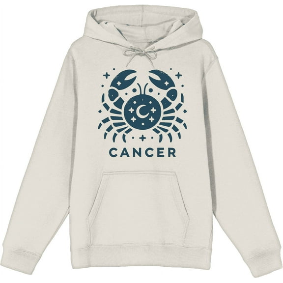 Cancer Zodiac Sign Adult Sand Long Sleeve Hoodie-XL