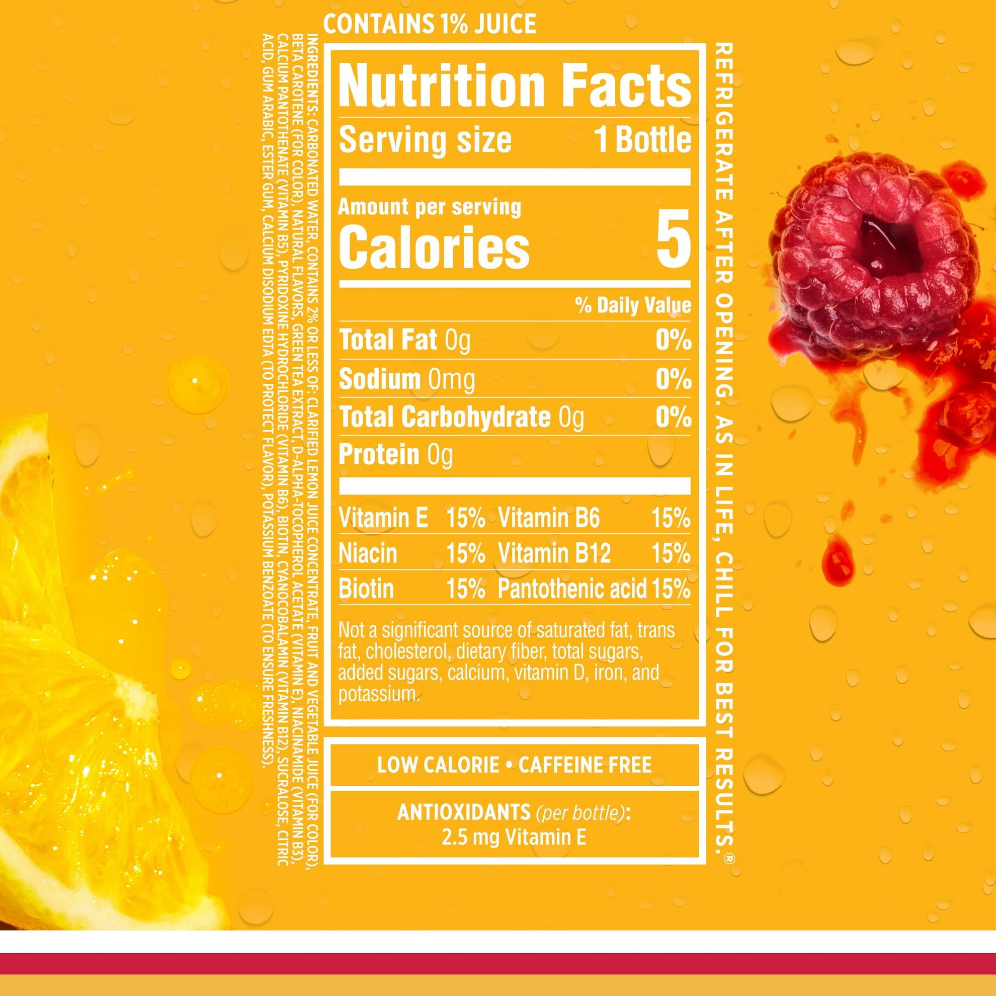 Sparkling Ice, Raspberry Lemonade Sparkling Water, 17 fl oz Bottles (Pack of 12)