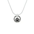 thumbnail image 2 of Delight Jewelry Silvertone Medium Black Paw Gymnastics Mom Ring Charm Necklace, 18", 2 of 4