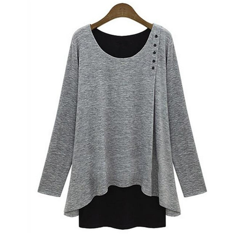 women's plus size bubble hem tops