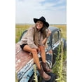 thumbnail image 2 of Sombrero vaquero Eohak con tachuelas y ala ancha para mujer, color negro, 2 of 9