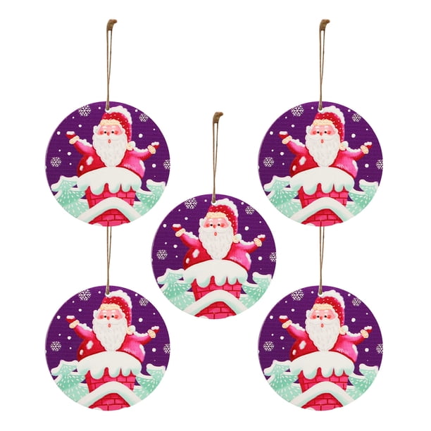 Adornos navideños Tarjeta colgante de madera de Navidad Decoración de árbol de Navidad de madera de doble cara Wmkox8yii gf9185
