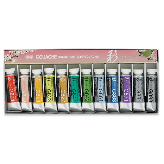 Holbein Irodori Artist Gouache - Set of 12, Spring, 15 ml Tubes