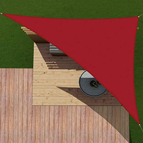 Patio Paradise 19' x 23' x 29.8' Ft 260 GSM Waterproof Sun Shade Sail-Red Triangle UV Block Durable Awning Canopy Outdoor Garden Backyard
