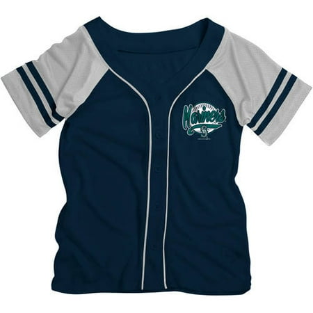 - MLB Seattle Mariners Girls Short Sleeve Button Down Mesh Jersey