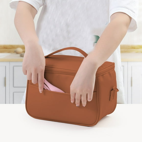 Thermal Lunch Bag for Men, Cute Lunch Bags Cooling Lunch Bag, Soft Cooler Lunch Bag, Lunch Bag Women Lunch Kit for Men, Brown