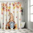 thumbnail image 4 of Fall Shower Curtain Fall Gnome Shower Curtains for Bathroom Harvest Maple Leaves Bath Curtains Sets with Hooks for Autumn Thanksgiving Seasonal Bathroom Decor Polyester Fabric Waterproof 36 x 72 in, 4 of 6