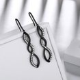 thumbnail image 4 of Long Dangle Earrings Women 925 Sterling Silver Hook Hanging Drop Earring Black Jewelry Mother Wife Christmas Valentine's Day Gift for Her, 4 of 9