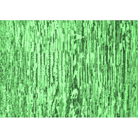 Ahgly Company Machine Washable Indoor Rectangle Abstract Emerald Green Modern Area Rugs, 7' x 9'