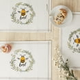 thumbnail image 5 of Contemporary Home Living Embroidered Bee Kind Reversible Cotton Placemats - 19"- White and Black-, 5 of 6