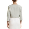 thumbnail image 3 of INSPIRE CHIC Women's Formal Bolero for Evening Dresses Half Sleeves Open Front Cocktail Shrugs S Light Grey, 3 of 5