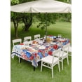 thumbnail image 4 of Outdoor Tablecloth with Umbrella Hole for Patio/Picnic/Party/Camping, Independence Day Waterproof Table Cloth Rectangle Table Cover Washable, Red Blue Floral Dogs 4th of July Plaid (60"x 84"), 4 of 8