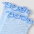 thumbnail image 5 of ITSAME Baby Girls Crew Socks Ruffle Cuff Breathable Cotton Thin Solid Color Mid-Calf Casual Socks for Infants Blue Size 12M, 5 of 10