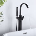 thumbnail image 3 of Wowow Waterfall Single-Handle Freestanding Tub Faucet with Handshower, Floor Mounted Tub Filler Faucet in Oil Rubbed Bronze, 3 of 5