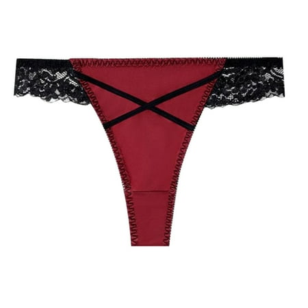 Yuhangmm Women s Panties Thong Pure Desire Lace Sexy Women s Underwear Color Contrast Fashion Design T Shirt Underwear for Women Pack Bikini Seamless
