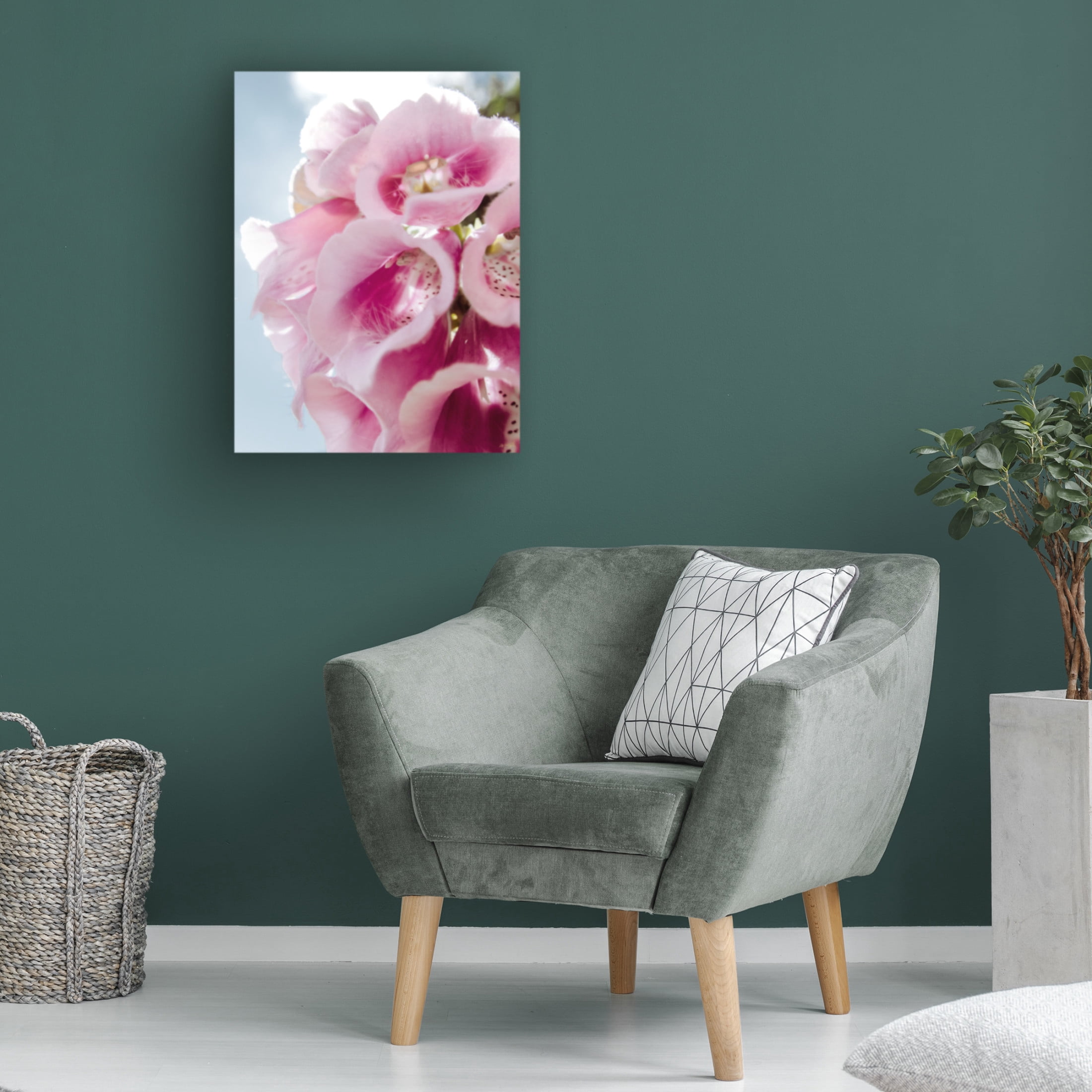 Canvas Wall Art - Life BeautifuLEE 'Pink Wedding Bell Florals' Wall Art for Living Room, Bedroom, or Office Décor by Trademark Fine Art - 35 x 47 Inches