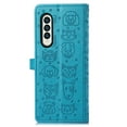 thumbnail image 4 of for Samsung Galaxy Z Fold 4 5G Case, Premium PU Leather Wallet Case [Cat & Dog & Flowers Embossed] Card Slots Kickstand Magnetic Closure Flip Case Cover for Samsung Galaxy Z Fold 4,Blue, 4 of 13