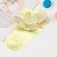 thumbnail image 4 of Newborn Socks Spring Autumn Cute Cotton Delicate Embroidery Lace Princess Socks Yellow 7-8 Years, 4 of 4