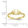 thumbnail image 3 of Solid 10k Yellow Gold Opal Diamond Engagement Ring Size 6 (.01 cttw.), 3 of 6