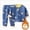 A65-Blue, variant on Girls Long Sleeve Pajama Set with Cartoon Print,Soft Cotton Sleepwear
