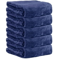 24 pack Trail maker Plush 60”L x 50”W Lightweight Microfiber Sherpa Adult Throw Blankets in Navy Blue