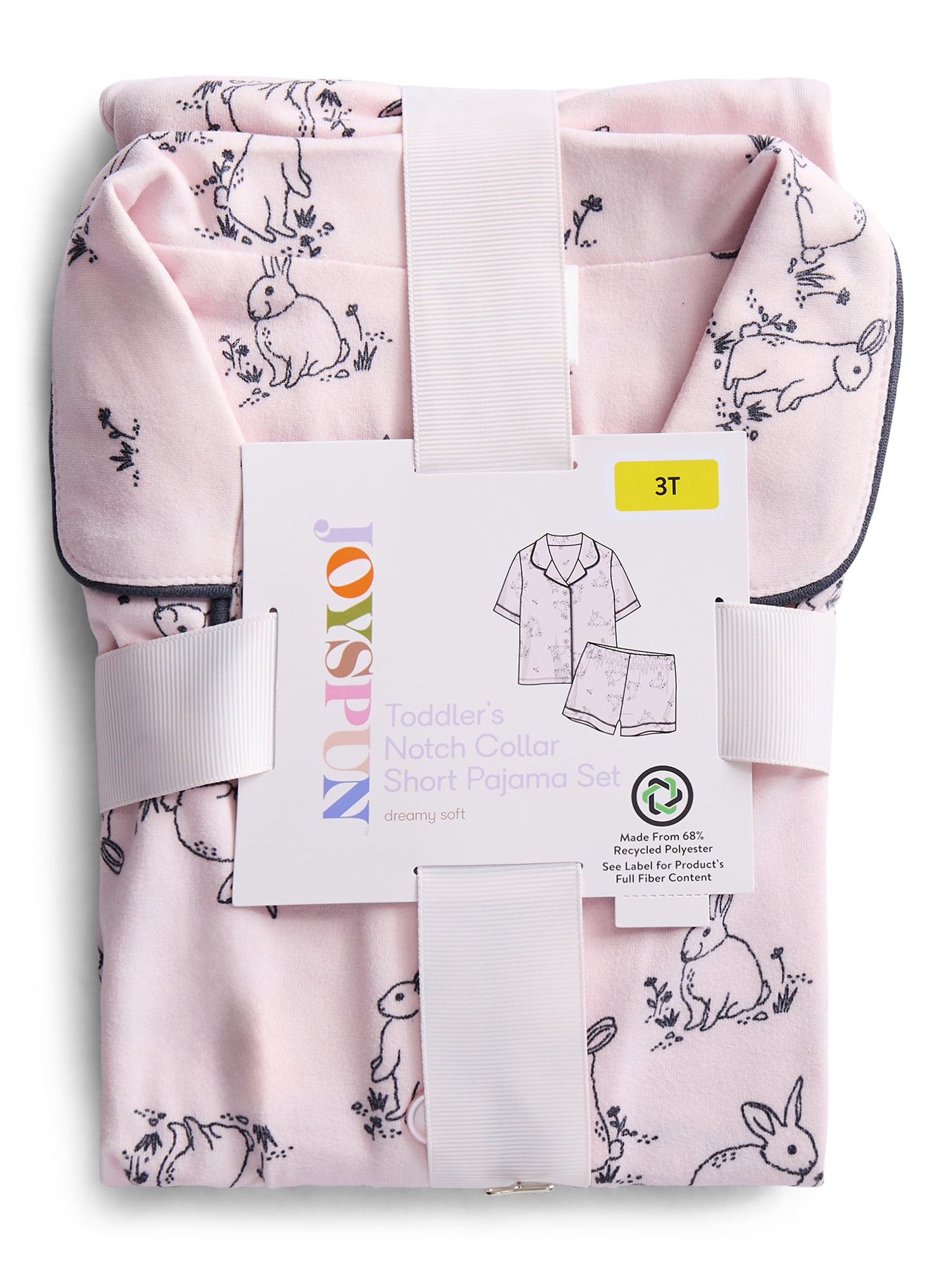 Joyspun Toddler Mommy and Me Notch Collar Top and Shorts Family Matching Pajama Set, Sizes 2T-5T