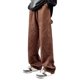 thumbnail image 1 of Hombres Pantalones De Pierna Recta Poliéster Pierna Ancha Pantalones Sueltos Letra Impresa Vintage Casual Jeans Marrón L, 1 of 8
