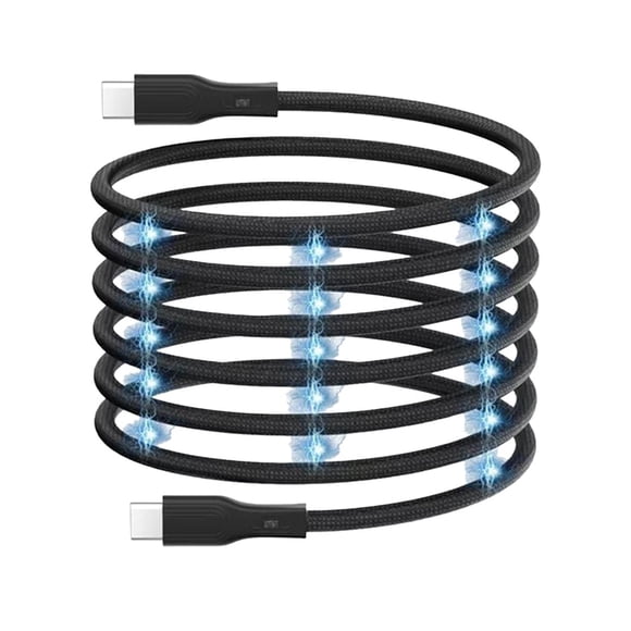 Cable de Carga USB C Mubitech Negro Carga Rápida 65 W Tipo C Magnético de Nailon Trenzado Compatible