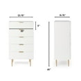 thumbnail image 5 of Adore Decor Jolie 5 Drawer Tallboy Dresser Chest with Storage, White, 5 of 10
