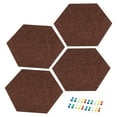 thumbnail image 1 of Unique Bargains Panneau d'Affichage Mural Hexagonal Autocollant, Rouge Brun 4 Pcs, 1 of 5