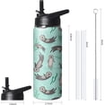 thumbnail image 2 of 40oz Cute Corgi Water Bottle with Handle and Flip Straw, Dog Sports Stainless Steel Insulated Cup, Travel Coffee Mug Tumbler, Birthday Mothers Day Chritmas Gifts for Women Animal Lovers, 2 of 6