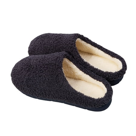 

JINSIJU Fluffy Slip-on Slides Slippers Soft Comfy Plush Warm Non Slip House Shoes for Women Men Winter Indoor Outdoor