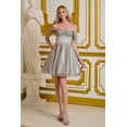 thumbnail image 2 of Women's Elizabeth K Off Shoulder A-line Homecoming Party Dress Elizab Sage Green Size S, 2 of 4