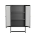 thumbnail image 5 of Bentley 59.11-inch Black Two Door Metal Storage Cabinet with Mesh Doors, 5 of 8