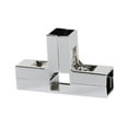 thumbnail image 3 of Conector de abrazadera para tubo cuadrado de 1 "x 1", pernos incluidos para barandilla de barandilla de valla, ajuste resistente, aleación de aluminio Forma de T plateada., 3 of 8