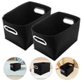thumbnail image 4 of WEUVEB Black Felt Storage Baskets with Handles, Portable Handstitched Bins for Home Organization and Quiet Storage, 4 of 8