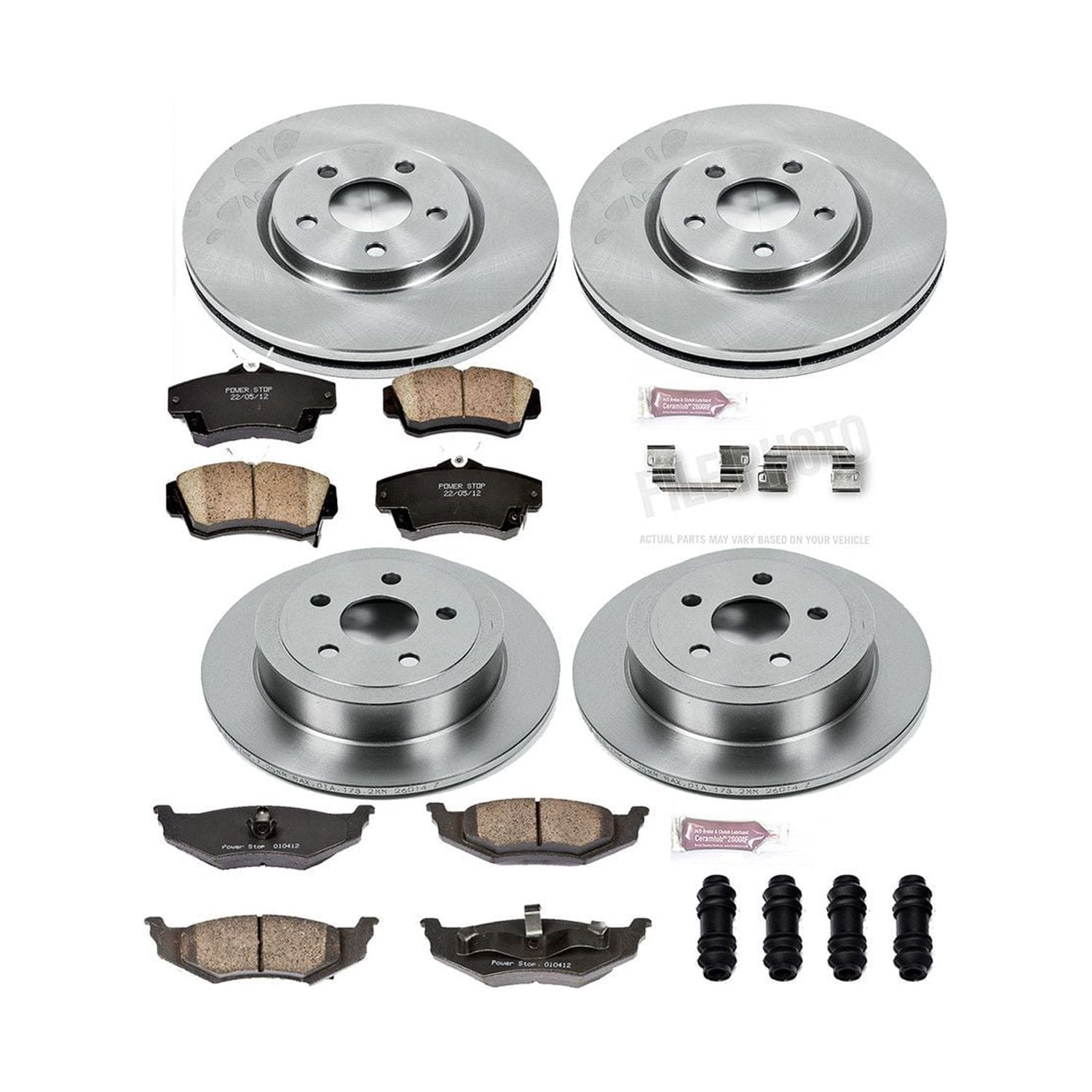 Power Stop Front and Rear Stock Replacement Brake Pad and Rotor Kit KOE1707