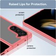 thumbnail image 4 of Case for Samsung Galaxy Z Fold 5 Phone Case Slim Dropproof [Defend from Drop/Scratch/Slip/Fingerprint] Clear Acrylic Hard Back Soft TPU Bumper Hybrid Phone Case for Samsung Galaxy Z Fold 5-Red, 4 of 16