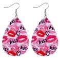 thumbnail image 1 of PVCS Boucles d'Oreilles de la Saint-Valentin Cœur Amour Lèvres Rouges Boucles d'Oreilles Imprimées Double Face, 1 of 2