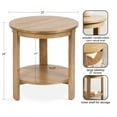 thumbnail image 2 of Kate and Laurel Table d'Appoint Ronde à Plusieurs Niveaux Foxford, 22 x 22 x 24, Brun Naturel, Table de Chevet de Transition à Deux Niveaux avec Rangement et Construction en Bois Résiliente pour la Décoration de la Chambre à Coucher, 2 of 10