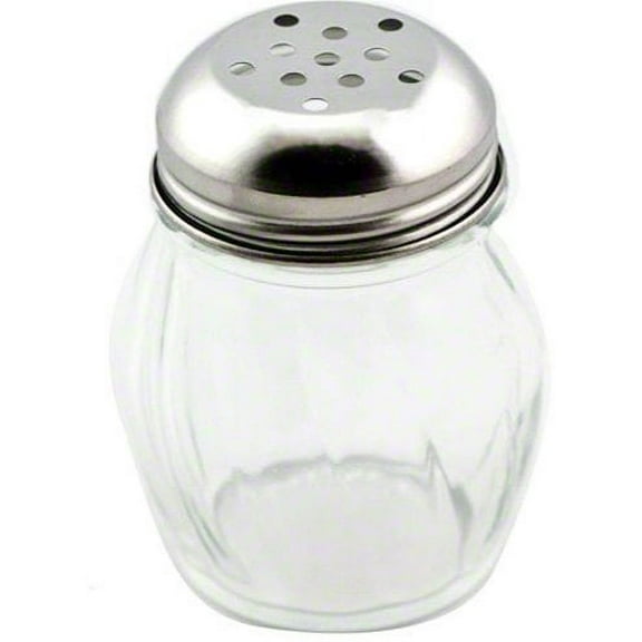 Great Credentials Grated Cheese or Red Pepper Swirl Glass Shaker (Perforated Top)
