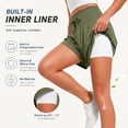 thumbnail image 4 of Women's High Waisted Yoga Shorts with Zipper Pockets, Loose Fit Drawstring Athletic Shorts for Women, Quick Dry Breathable Casual Workout Running Lounge Shorts for Gym Hiking Travel, 4 of 8