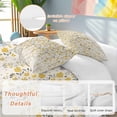 thumbnail image 2 of 3 Piece Weeping Flowers Duvet Cover Set California King,Microfiber Comforter/Quilt Cover with Corner Ties and 2 Pillowcases,Yellow Grey Spring Floral Rustic Burlap Soft Bedding with Zipper Closure, 2 of 8